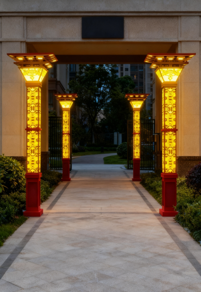 泉州小区亮化焕新：创阳照明庭院灯点亮幸福生活​